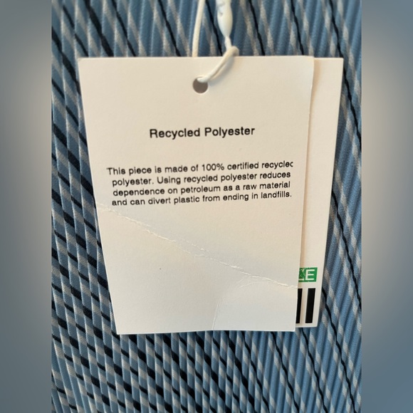 NWT Ganni pleated chiffon striped dress - Picture 8 of 9